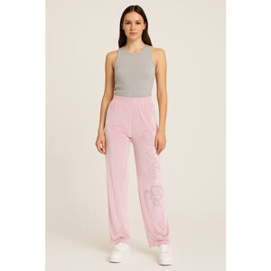 Women's I.AM.GIA DARIA PANT Pink Velour Rhinestone Track Pants XS